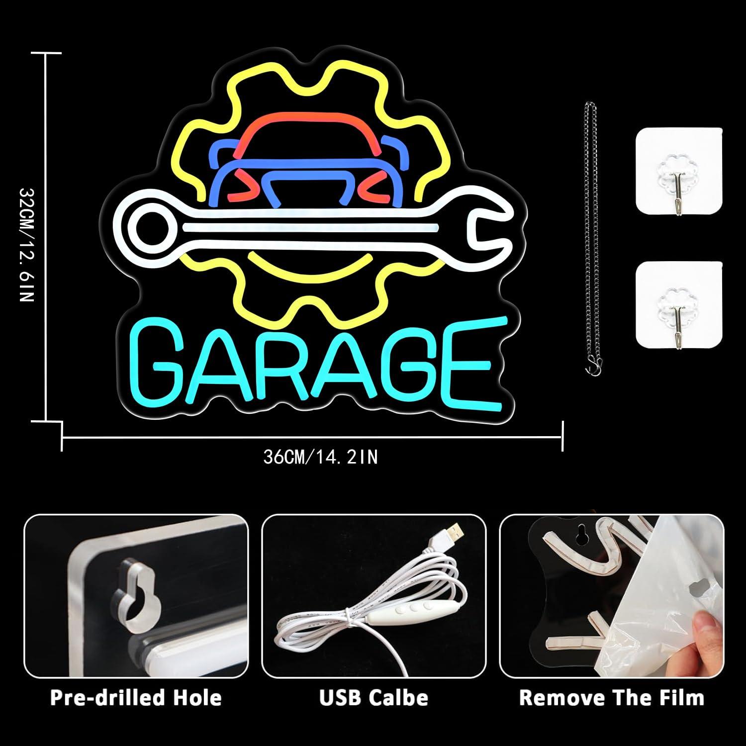 Garage Neon Sign USB Powered L - Auto Repair Shop avis et prix
