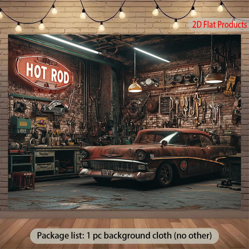 1Vintage Car Garage Banner Bac - Auto Repair Shop Background avis et prix