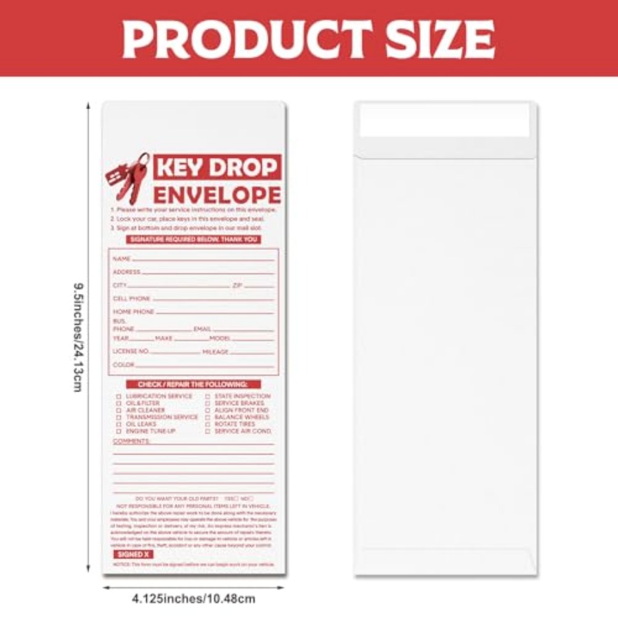 500 Pcs Drop Key Envelopes Aut - Auto Repair Shop Key Drop Box avis et prix